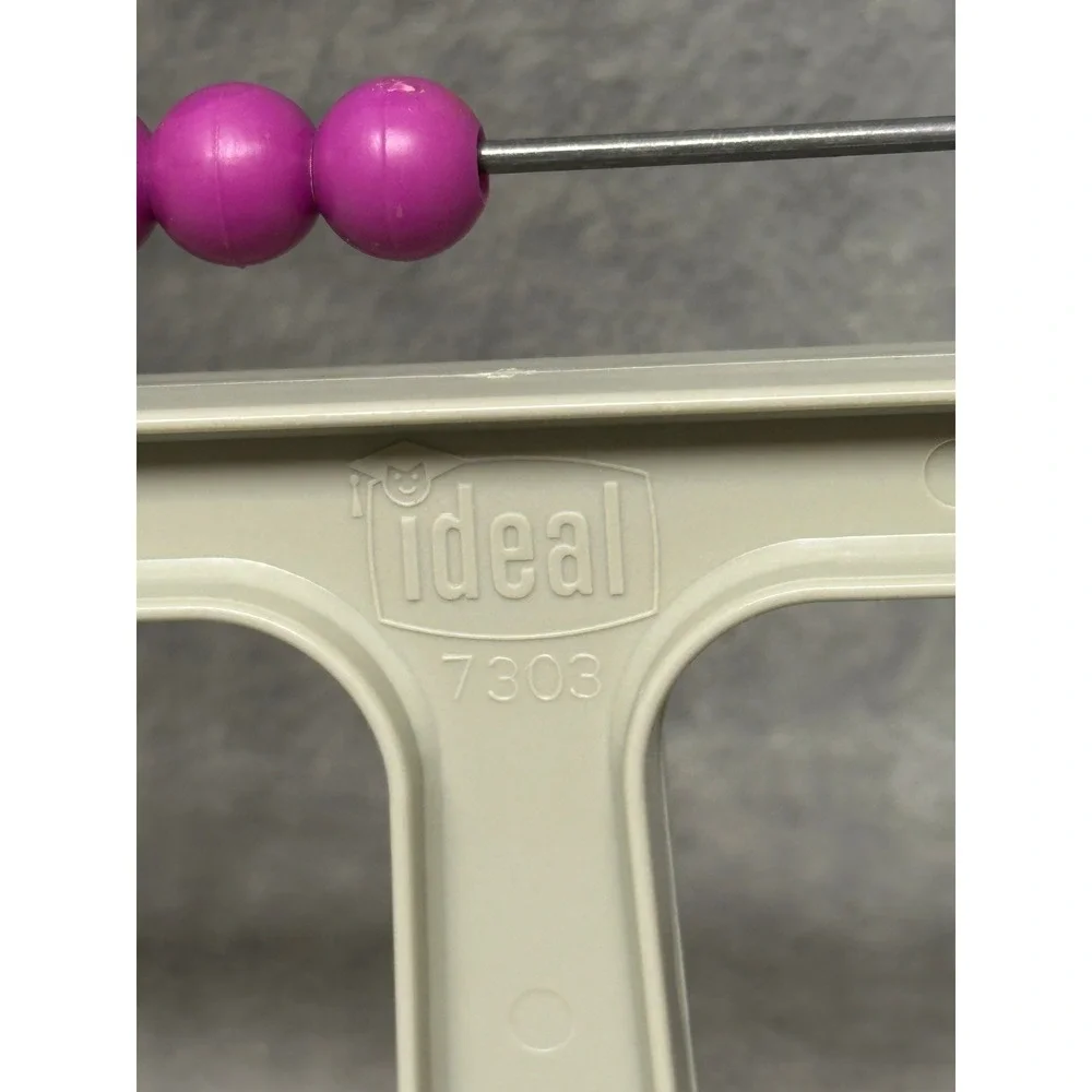 Vintage Ideal‎ Student Abacus Gray Rainbow 100 Beads Math Learning Tool 7303
